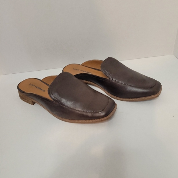 Lucky Brand brown leather slide on loafers women size 8M - Picture 5 of 10